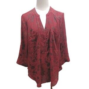 Torrid Harper Water Color Floral 2 Pocket 3/4 Sleeves Blouse Women's Size 10